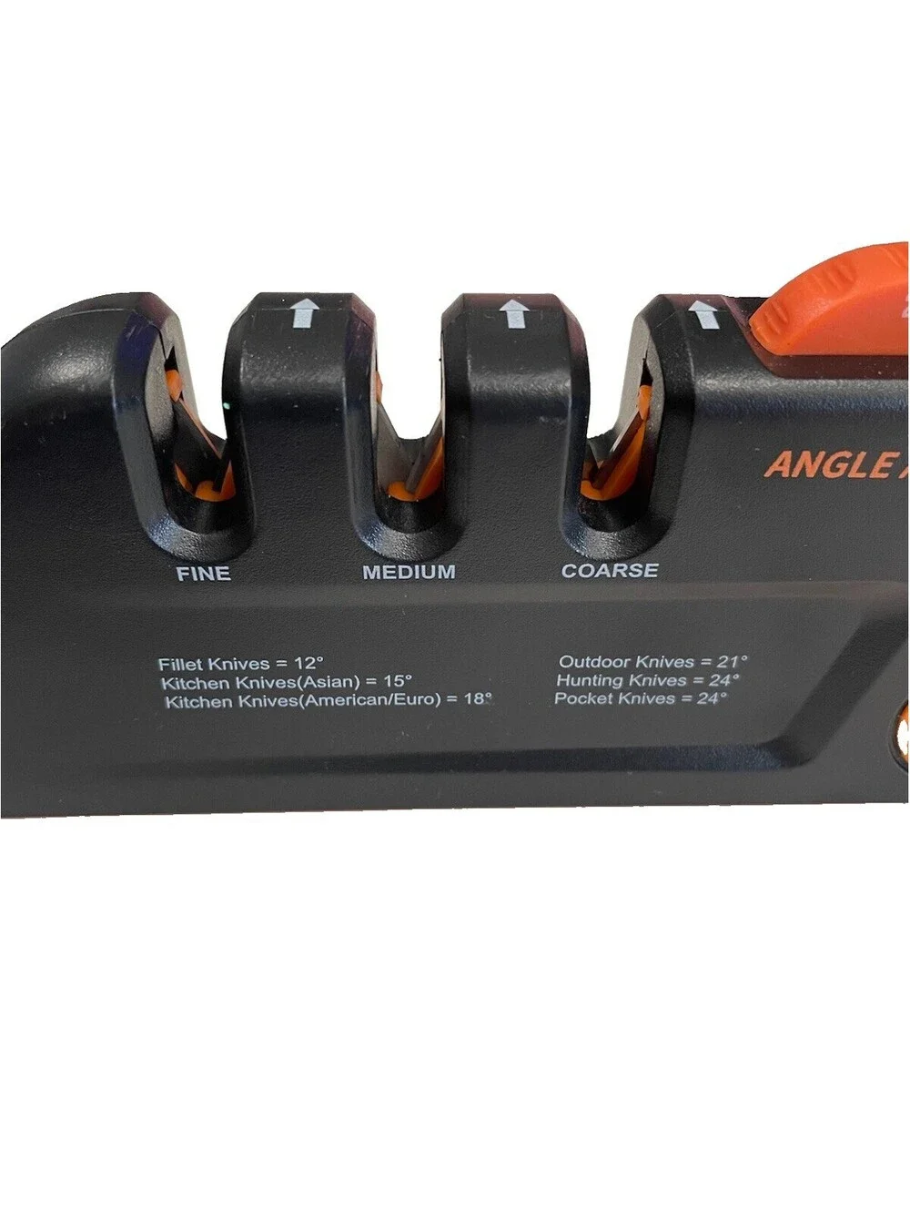 New ORANGE NINJA  Kitchen Knife Sharpener - Adjustable Sharpening Angles